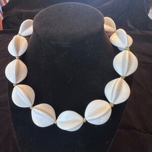 Vintage Signed Napier Chunky White Statement Necklace 16.5"